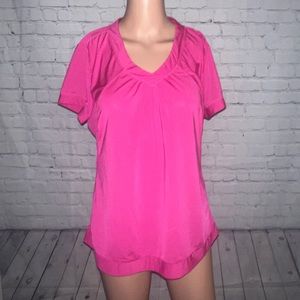 Athleta Dark Pink Striped Shirt size M